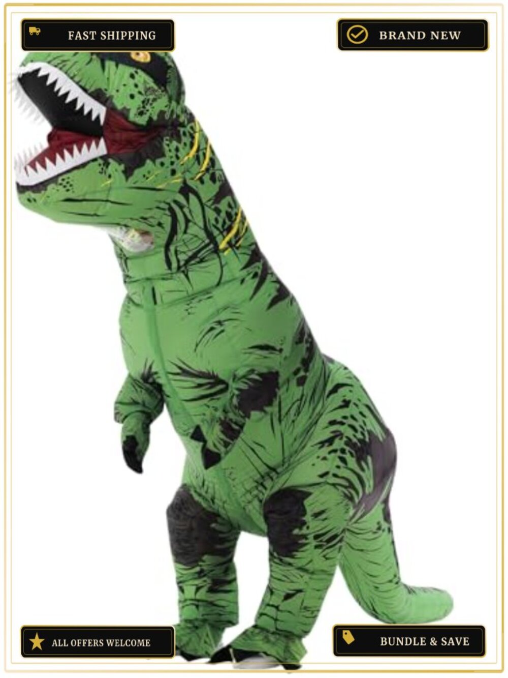 Inflatable T-Rex Dinosaur Costume Adult Halloween Blow Up Cosplay
